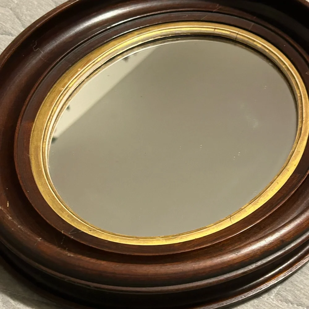 Elegant Vintage Brown and Gold Wall Mirror